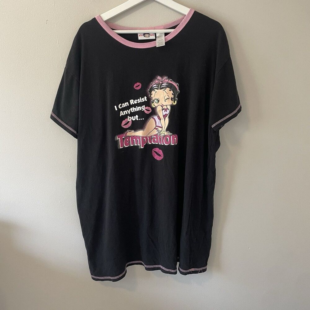 Women’s Betty Boop Y2K Sleep Shirt Night Gown Sz 2X